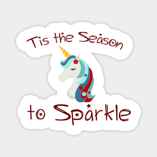 Christmas Unicorn: Tis the Season to Sparkle Magnet