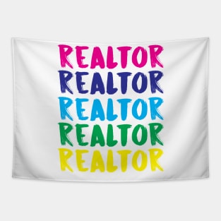 Realtor Rainbow Handwritten T-Shirt Tapestry