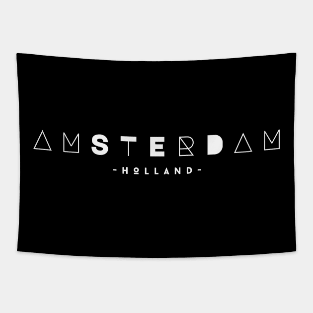 Red Light District to the Canals: Taste of Amsterdam Tapestry by Wanderlust Clothing Co.