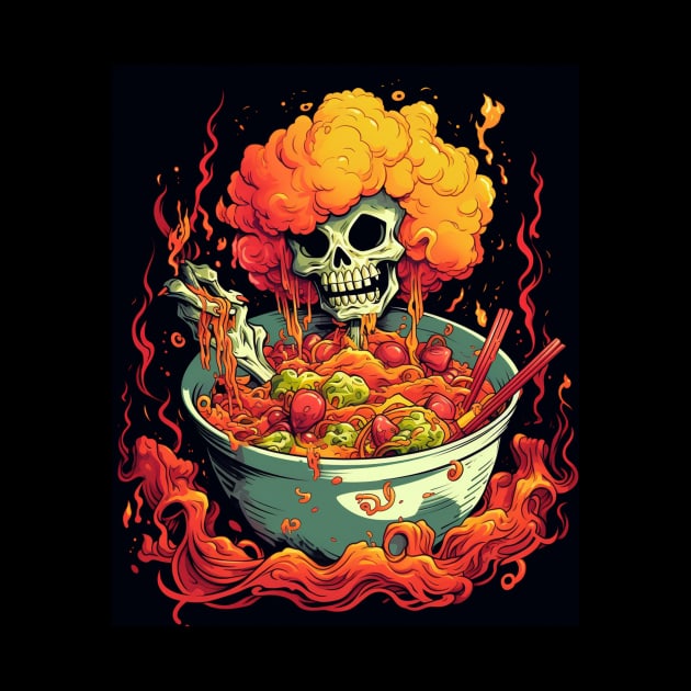 kawaii japanese anime Skeleton Halloween ramen Food Lovers by Spit in my face PODCAST