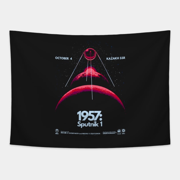 1957: SPUTNIK 1 Tapestry by metalsan