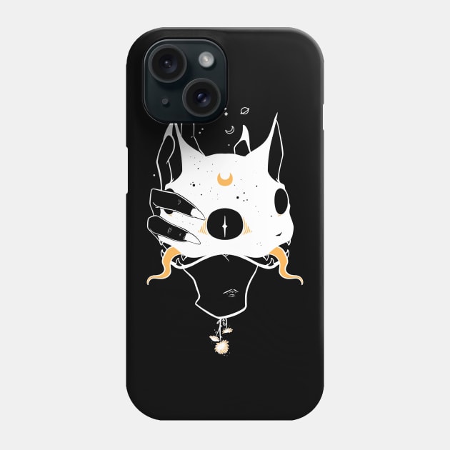 Two Headed Black Cat In Witch Hand Phone Case by cellsdividing