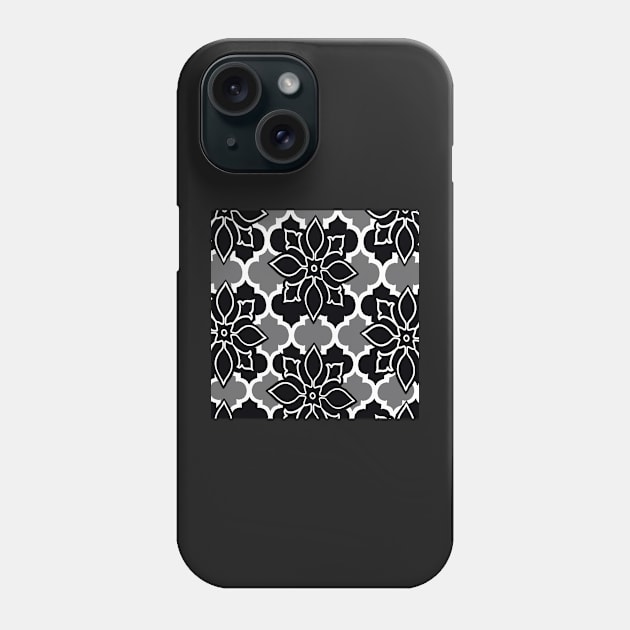 MOROCCAN BLACK AND WHITE PATTERN Phone Case by Overthetopsm