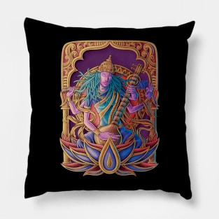 Saraswati Hindu Goddess of Music Pillow