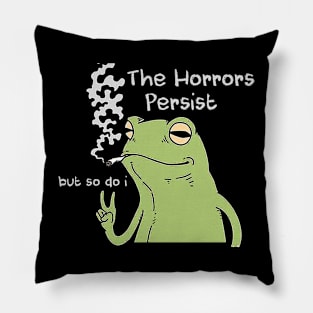 The Horrors Persist Frog Sweatshirt, Funny Crewnecks, Froggy, Funny Cottage Core, Frog Lover, Silly Gift, Liberal Democrat, Gag Gift, Trendy Pillow