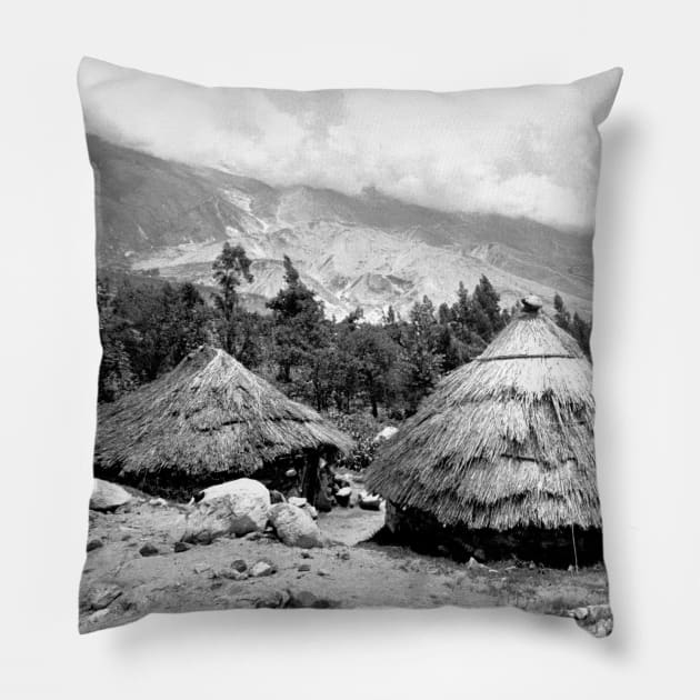 Vintage Photo of Andean Dwellings Pillow by In Memory of Jerry Frank