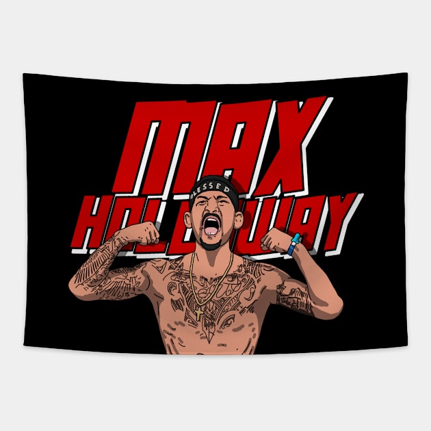 Max Holloway Comic Style Tapestry by mia_me