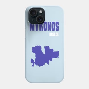 MYKONOS GREECE MINIMAL MAP Phone Case