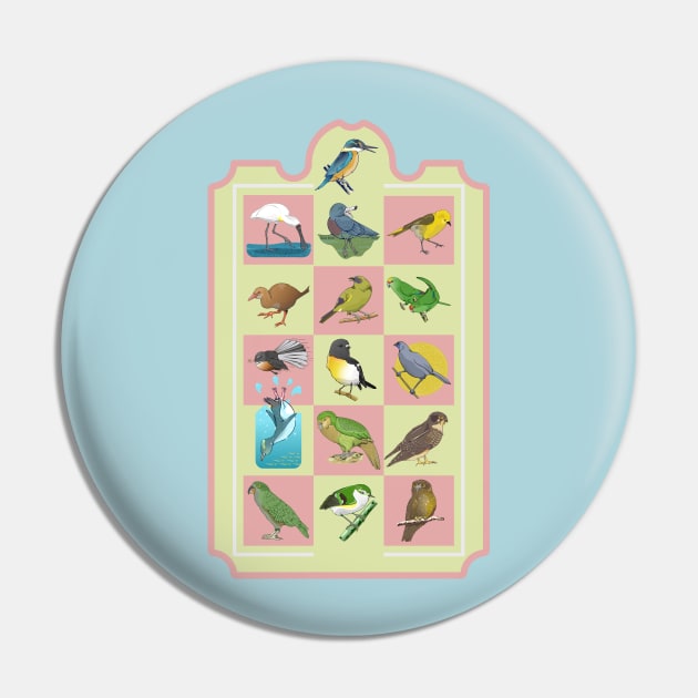New Zealand BIRD PATTERN Pin by mailboxdisco