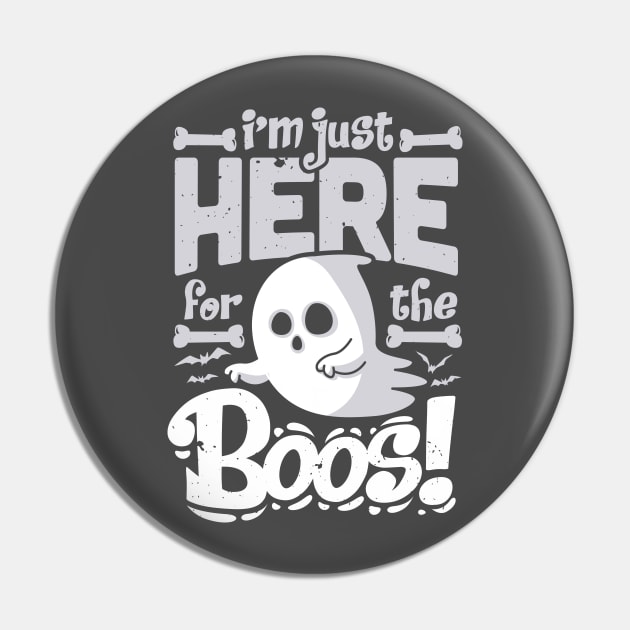 Funny Halloween Im Just Here For The Boos Drinking Ghost Pin by ghsp