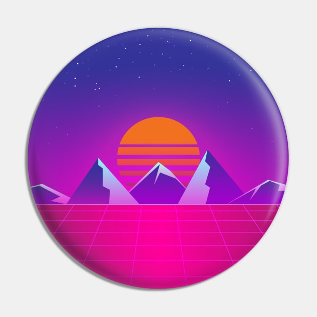 Synthwave 80's Pin by RARA_AVIS