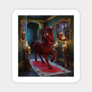 AI generated Eerily horse in the hallway Magnet