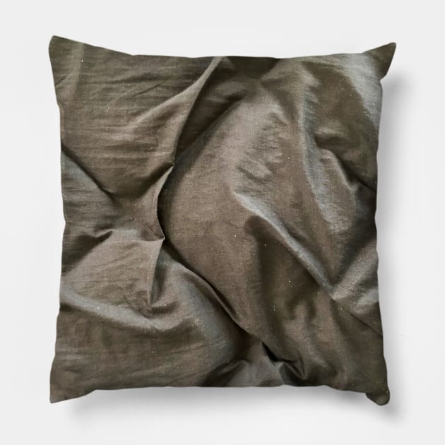 Dark Grey bed sheet texture background. Pillow by FOGSJ