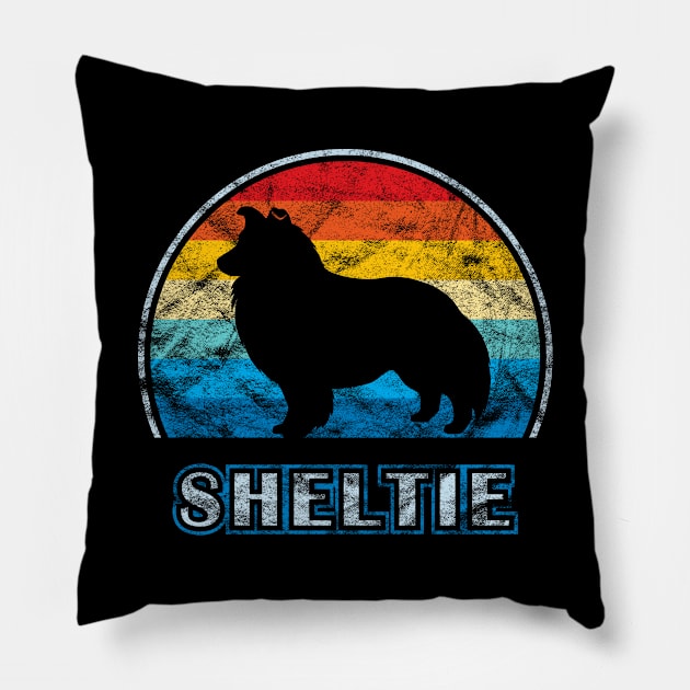 Sheltie Vintage Design Shetland Sheepdog Pillow by millersye