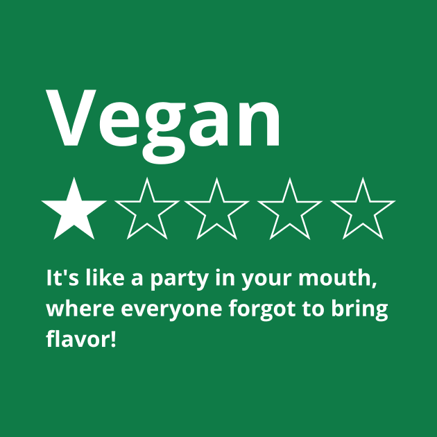 vegan ,One Star: Funny Social media Rating T-Shirt by sleepypanda