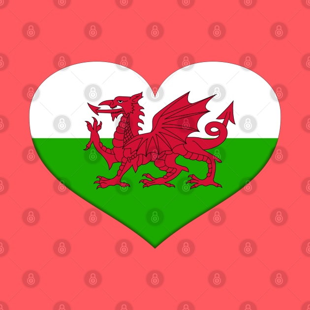 I Love Wales - Heart Welsh Dragon by SolarCross