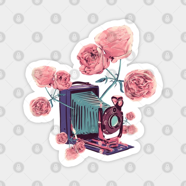 Vintage floral camera Magnet by Mimie20