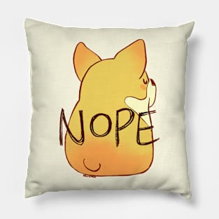 NOPE Corgi Pillow