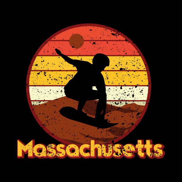 Sandboarding in Massachusetts Vintage Sunset Design by JohnRelo