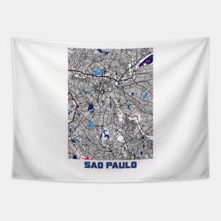 Sao Paulo - Brazil MilkTea City Map Tapestry