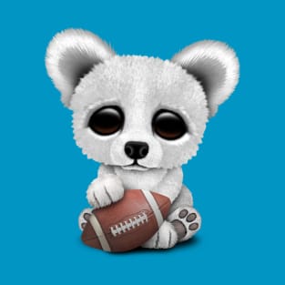 Cute Baby Polar Bear Playing With Football T-Shirt