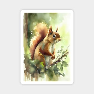 Adorable Watercolor Squirrel - Perfect for Nature Lovers Magnet