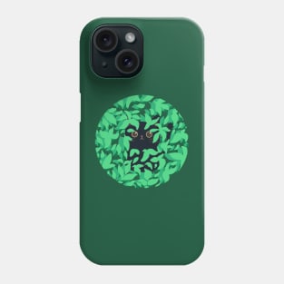 kawaii cat surrounded by leaves Phone Case