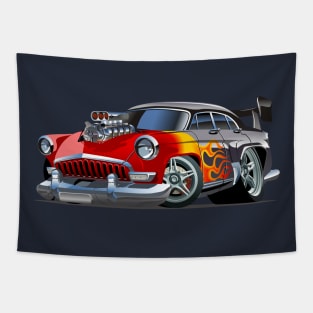 Cartoon hot rod Tapestry