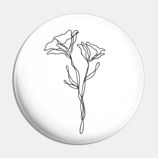 Wildflower Line Art | Floral Botanical Minimalist Lineart Pin