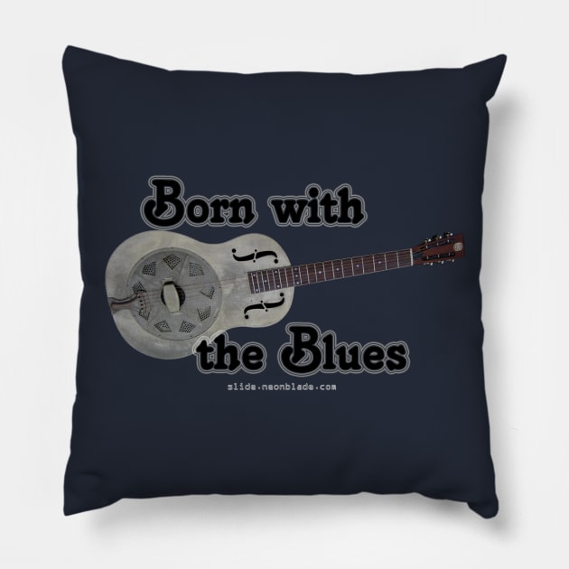 Born with the blues Pillow by taichi37