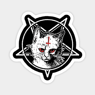 Dark Goth Satanic Cat Magnet