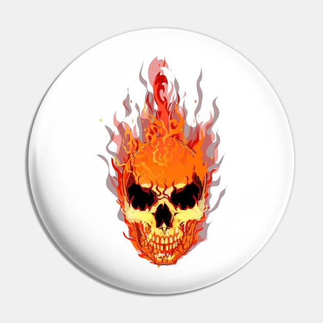 Flaming Skull on Soft Cotton Pin by LGull2018