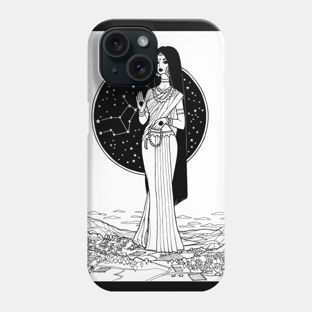 Indian Virgo In Black Design Phone Case by OlgaMaletina