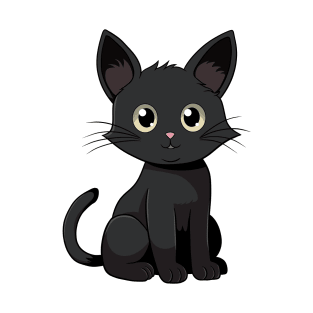 Cute Black Cat T-Shirt