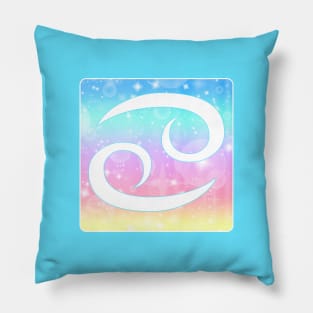 Cancer Horoscope Zodiac Unicorn Sparkle Square Monogram Pillow