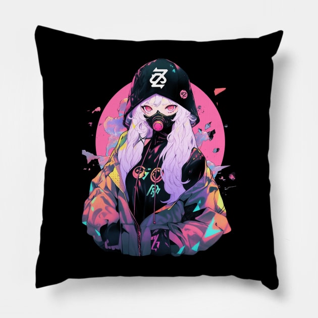 Shinjuku Anime Girl Pillow by MikeyMeta