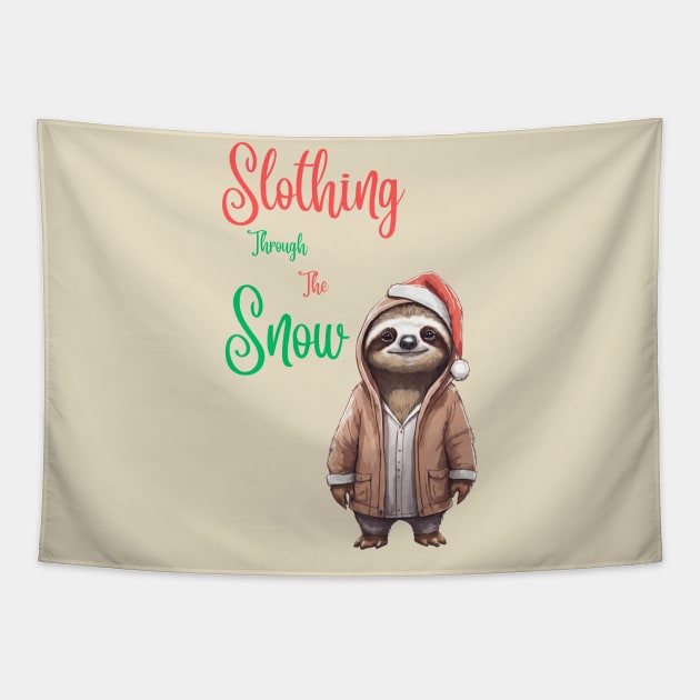 Christmas Sloth Tapestry by Trip Tank