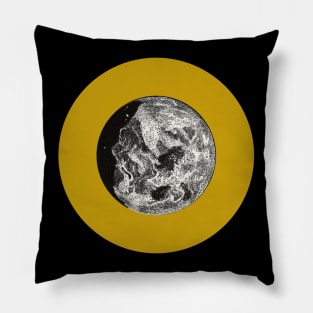 Halloween Moon, Symbols, Portents, Omens, and Signs - Black and Golden Ochre Variation Pillow