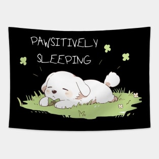 Pawsitively Sleeping Pup Tapestry