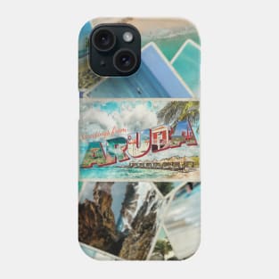 Greetings from Aruba Vintage style retro souvenir Phone Case