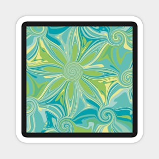 An fantasy abstract pattern with a touch of the 1960s in colours and design Magnet