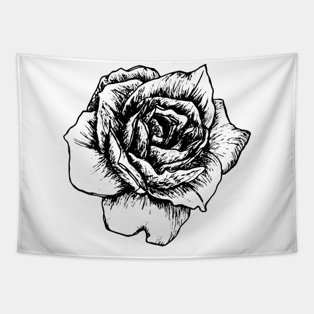 Black and white rose Tapestry by LiciaMarie