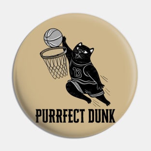 Purrfect Dunk: Funny Basketball Cat Pin