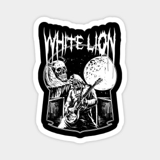 White Lion  Goth Skulls Black and white Magnet