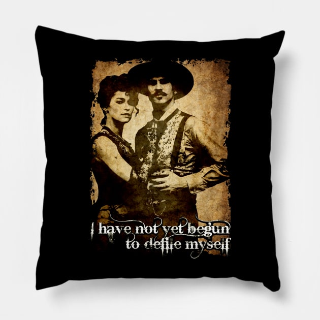 Doc Holliday And Kate Design Tombstone Pillow by HellwoodOutfitters