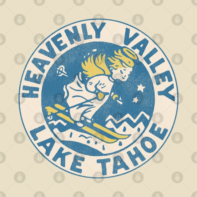 Heavenly Valley Lake Tahoe Vintage Tourist Souvenir by darklordpug