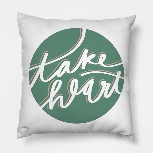 Take Heart John 16:33 Pillow by Vaeya