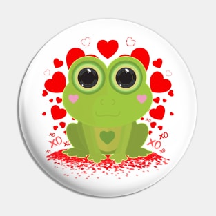 Valentine's Day Frog Pin