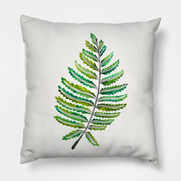 fern leaf green Pillow by CatCoq