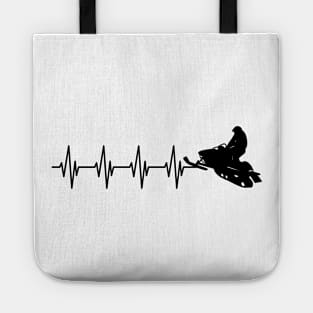 Snowmobile Heartbeat - Snowmobiling heartbeat Tote